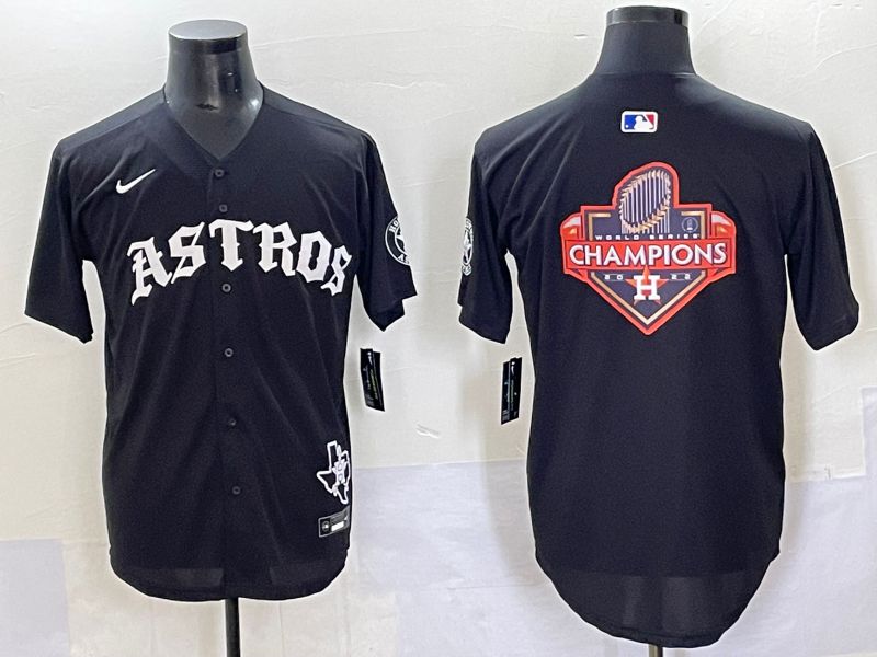 Men 2025 Houston Astros Blank Black Seven generations Joint Name Nike MLB Jersey style 25->houston astros->MLB Jersey